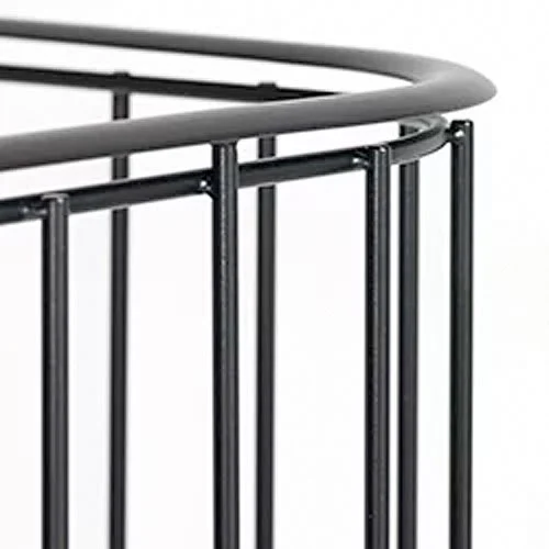 Contemporary-Fireguard-Rods-01 Close-up of the solid steel vertical bars in painted black steel