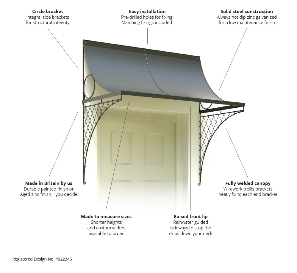 4′ Door Canopy with brackets