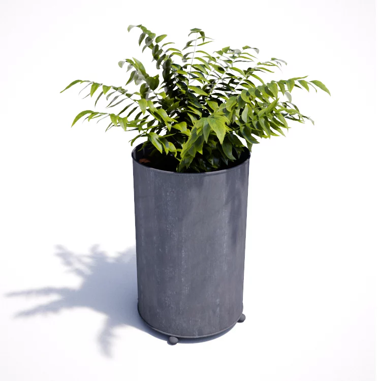 Tall Metal Planter Round