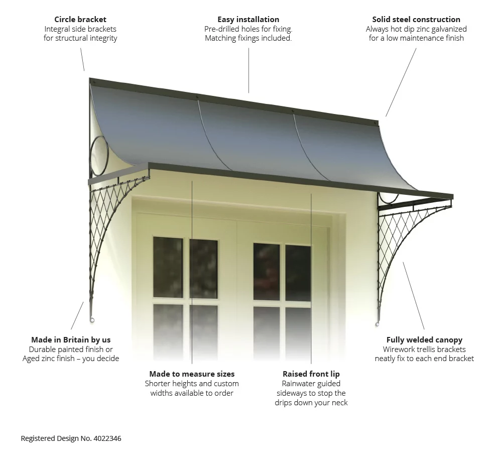 6′ Door Canopy with brackets