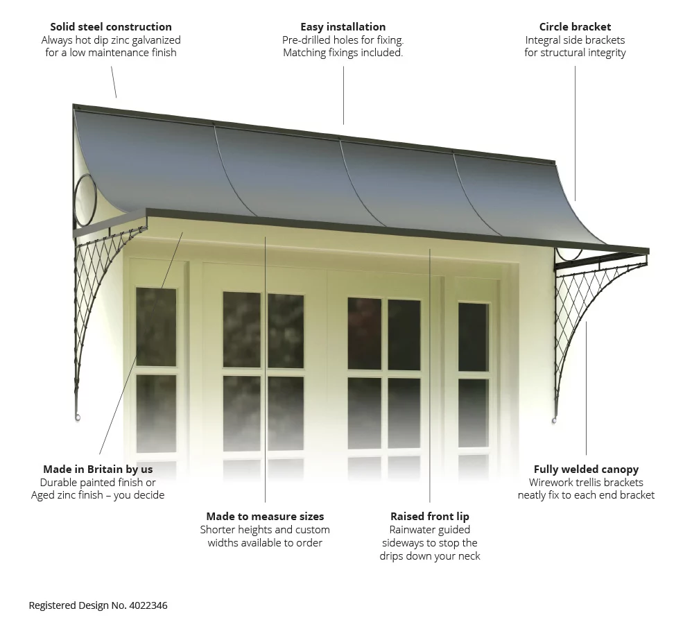 8′ Door Canopy with brackets