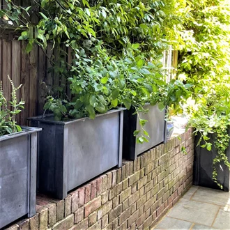 Three Bespoke Zinc galvanized troughs