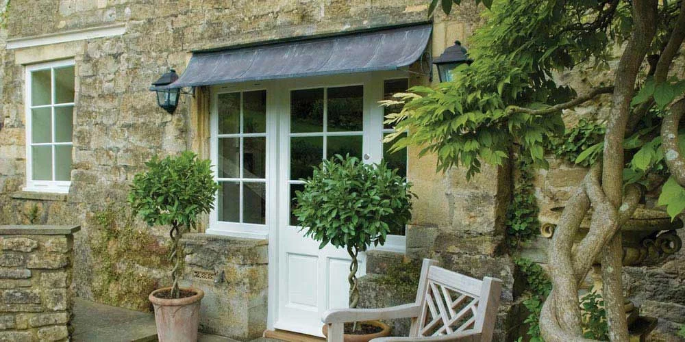 Door canopy over patio door