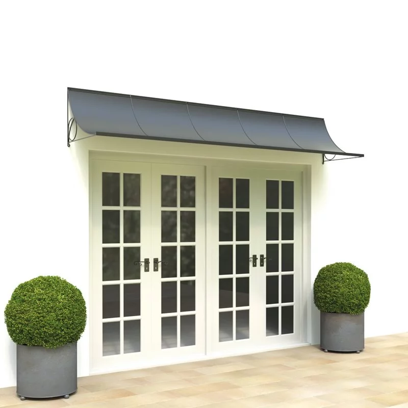 Door canopy over wide doors Door canopy over wide doors