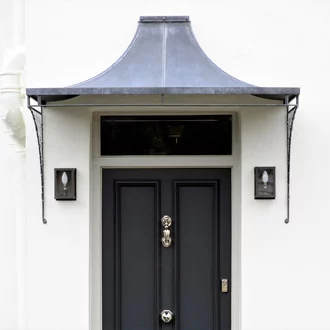A Georgian Door Canopy in Aged zinc galvanized finish