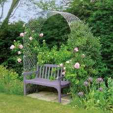 Metal Rose Arch and Bench
