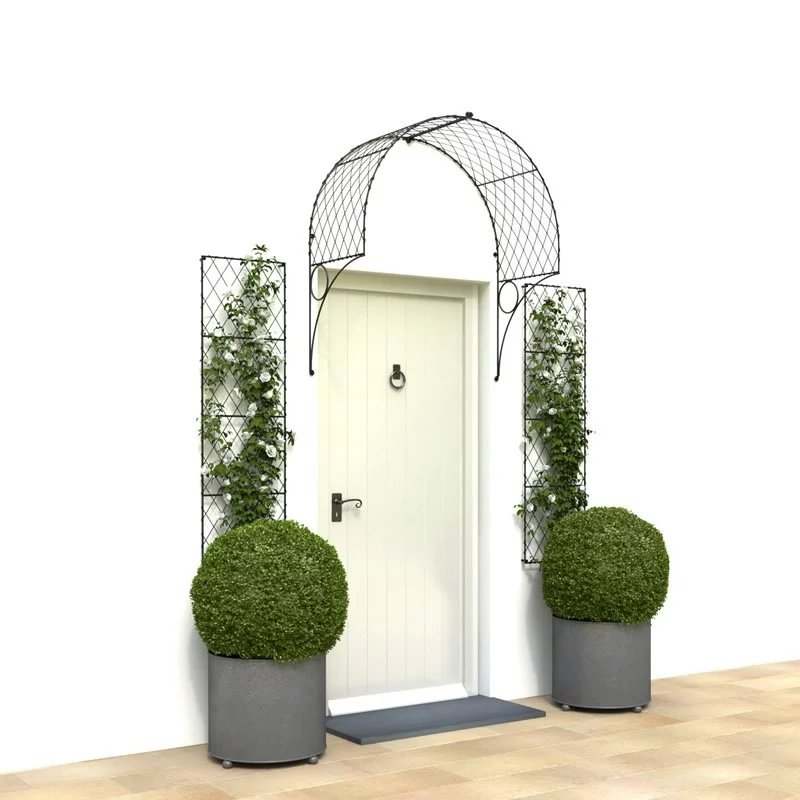 Trellis door canopy Trellis door canopy