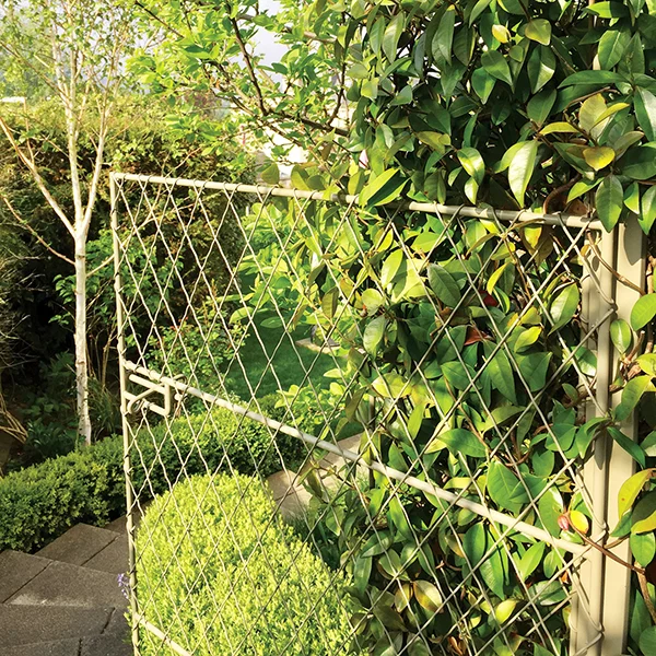 Bespoke metal single gate made with diamond pattern trellis