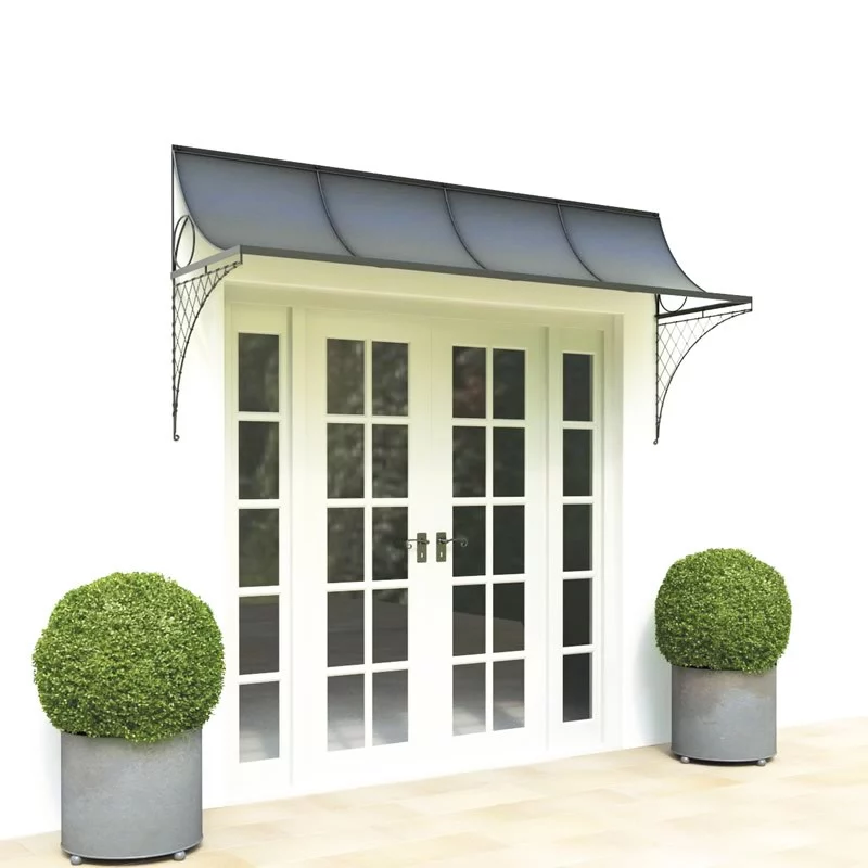 Wide door canopy with metal brackets Wide door canopy with metal brackets