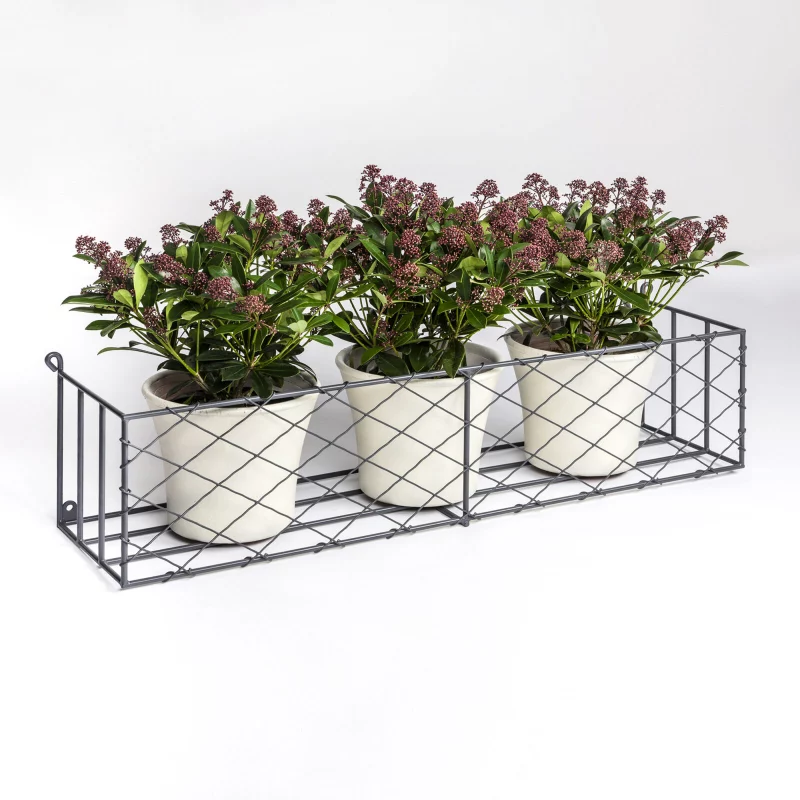 Grey Painted wire work window box