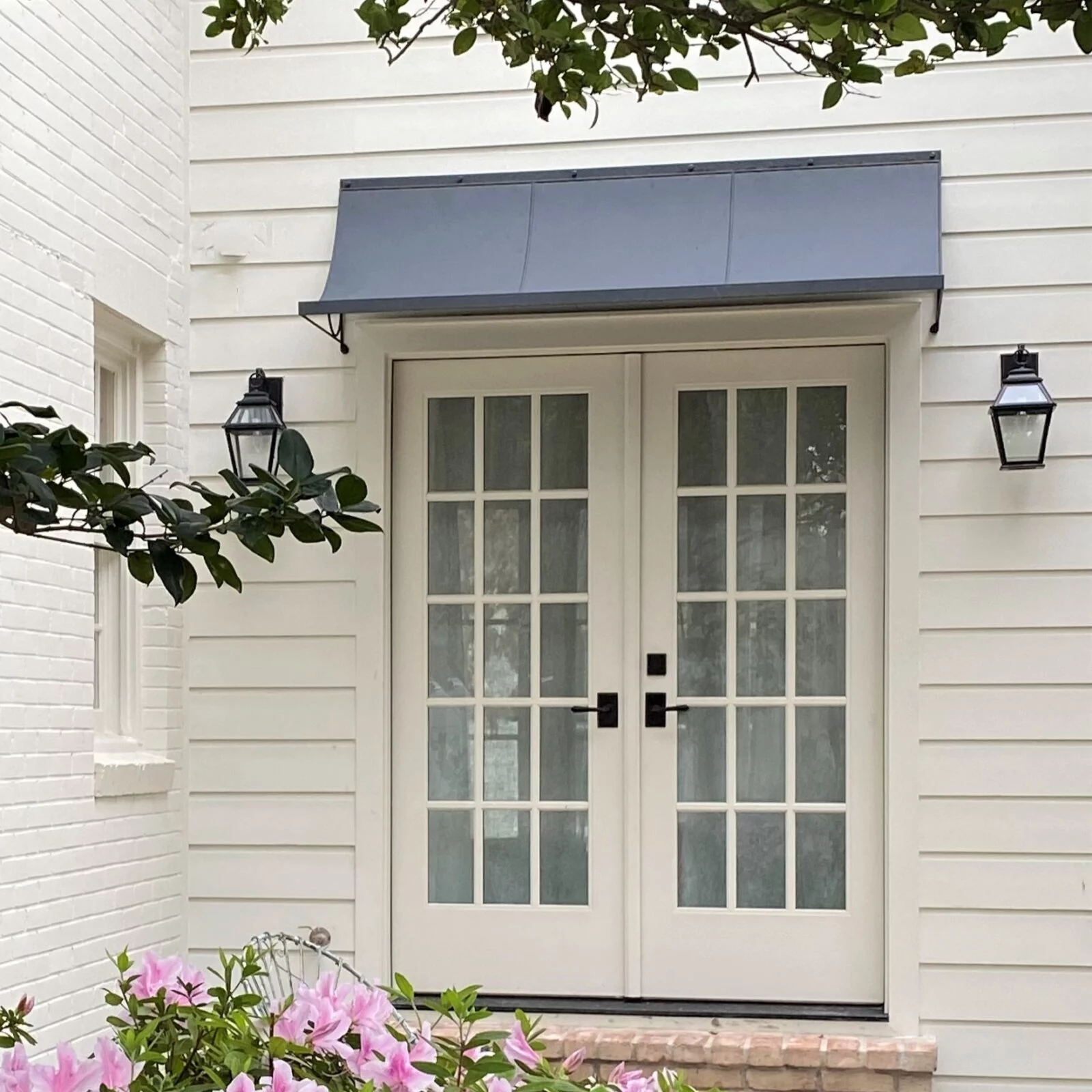 Zinc Canopy over French Doors