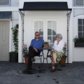 Double porch in black at rhs chelsea flower show